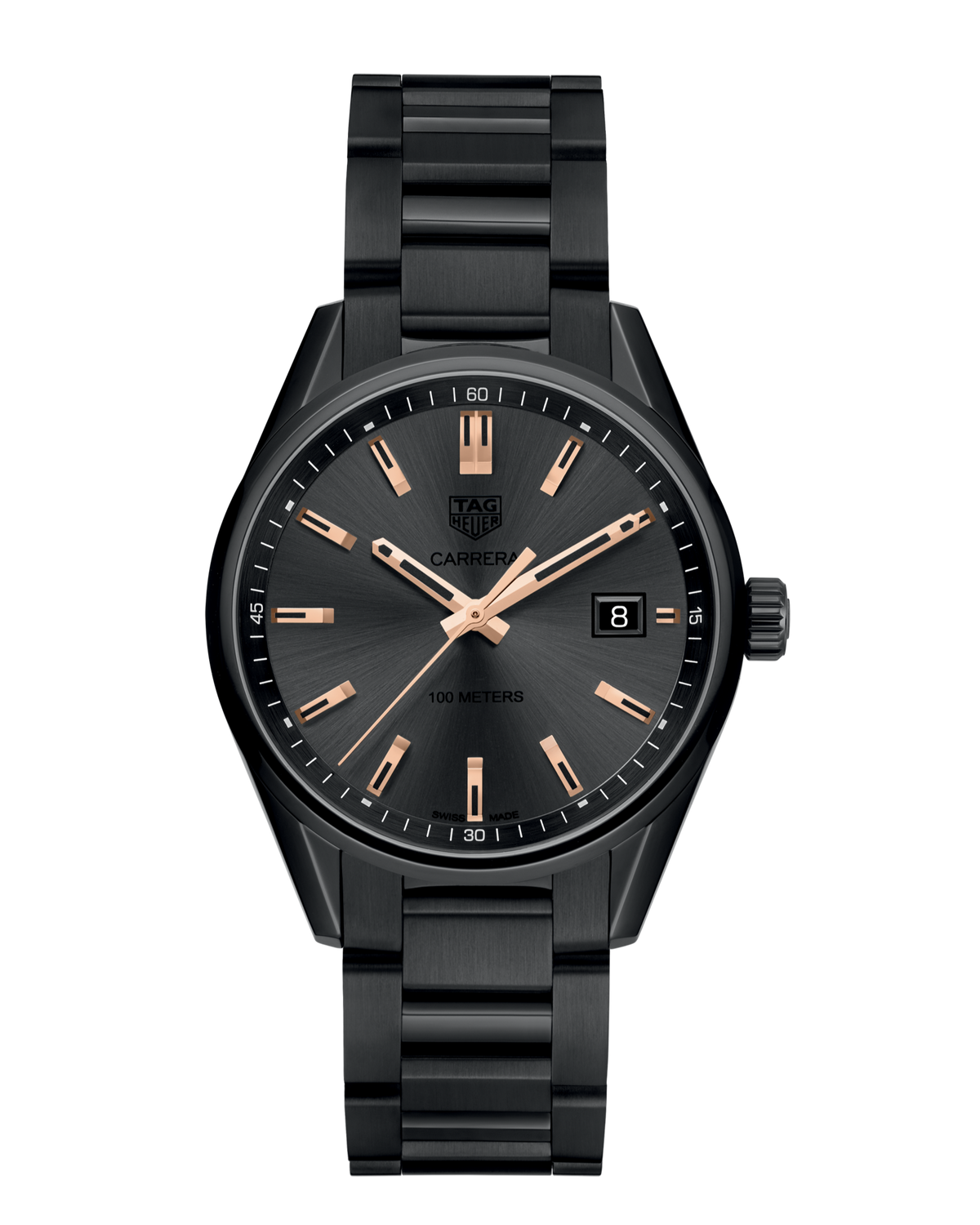 Tag Heuer Carrera Special Edition Black Dial Black Steel Strap Watch for Women - WAR1113.BA0602