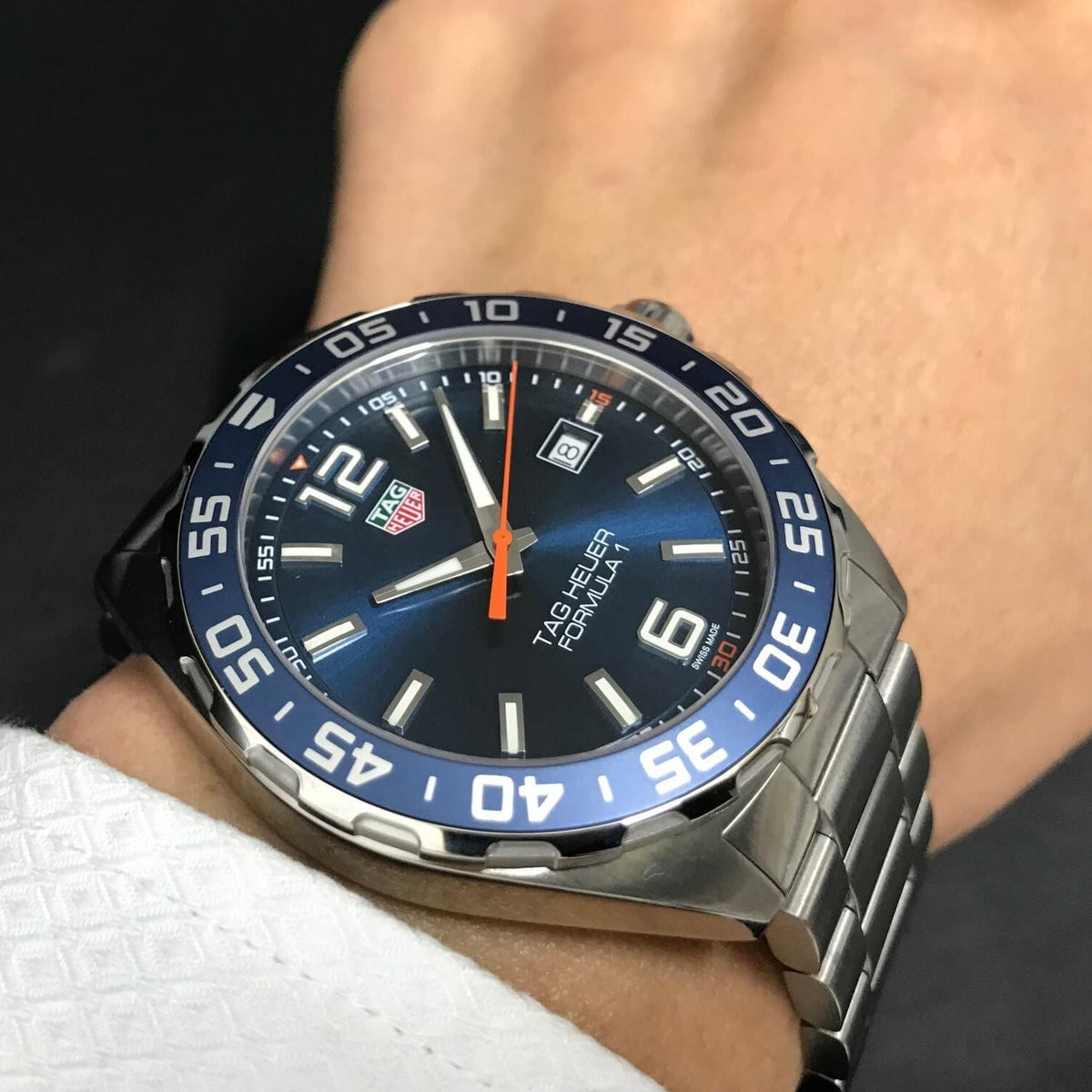  Shop Authentic Tag Heuer Formula 1 Quartz Blue Dial Silver Steel Strap Watch for Men - WAZ1010.BA0842 - Luxxuri