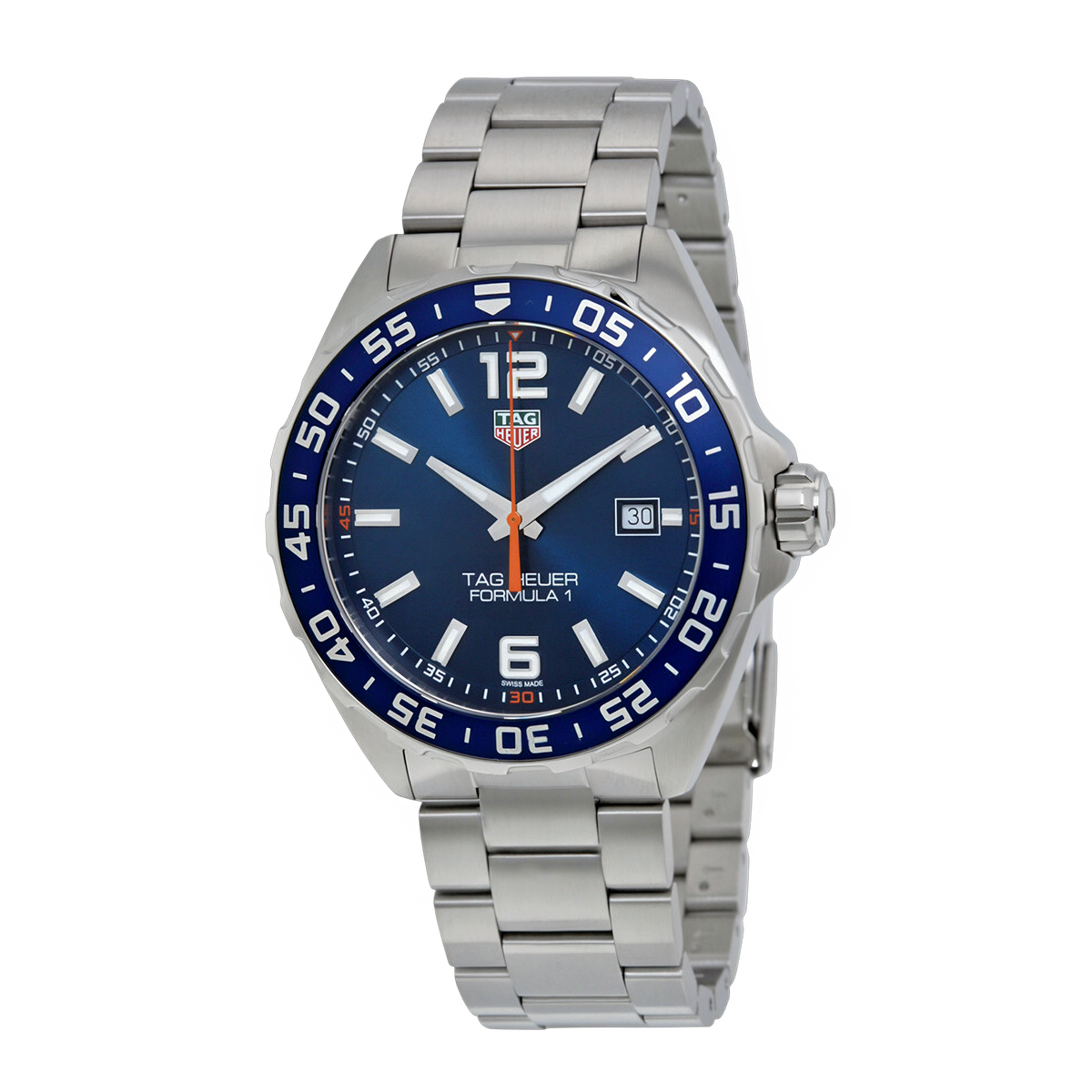  Shop Authentic Tag Heuer Formula 1 Quartz Blue Dial Silver Steel Strap Watch for Men - WAZ1010.BA0842 - Luxxuri