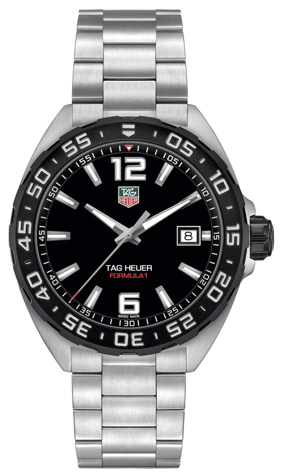  Shop Authentic Tag Heuer Formula 1 Quartz Black Dial Silver Steel Strap Watch for Men - WAZ1110.BA0875 - Luxxuri