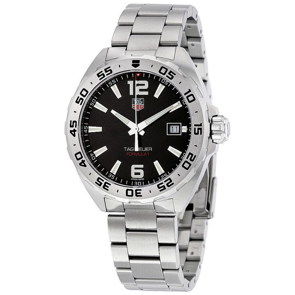  Shop Authentic Tag Heuer Formula 1 Stainless Steel 41mm Black Dial Silver Steel Strap Watch for Men - WAZ1112.BA0875 - Luxxuri