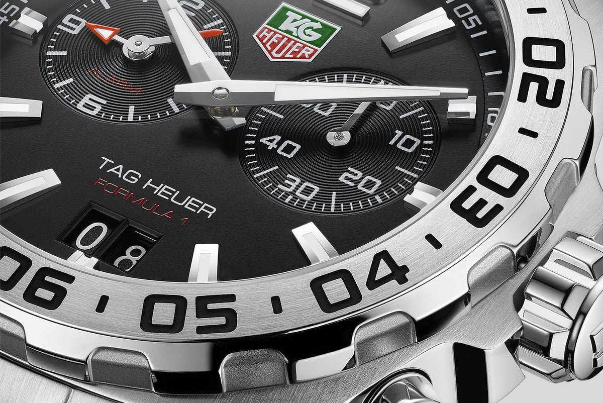  Shop Authentic Tag Heuer Formula 1 Black Dial Silver Steel Strap Watch for Men - WAZ111A.BA0875 - Luxxuri