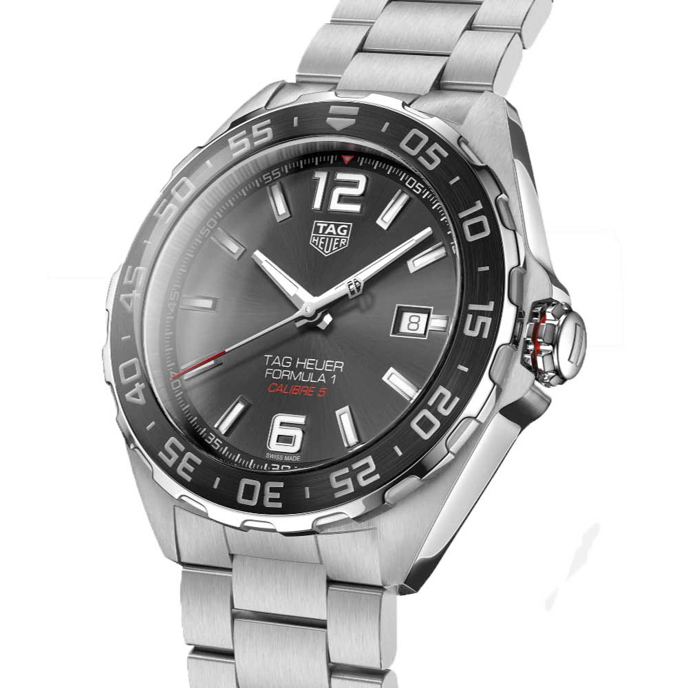  Shop Authentic Tag Heuer Formula 1 Calibre 5 Chronograph Anthracite Dial Silver Steel Strap Watch for Men - WAZ2011.BA0842 - Luxxuri