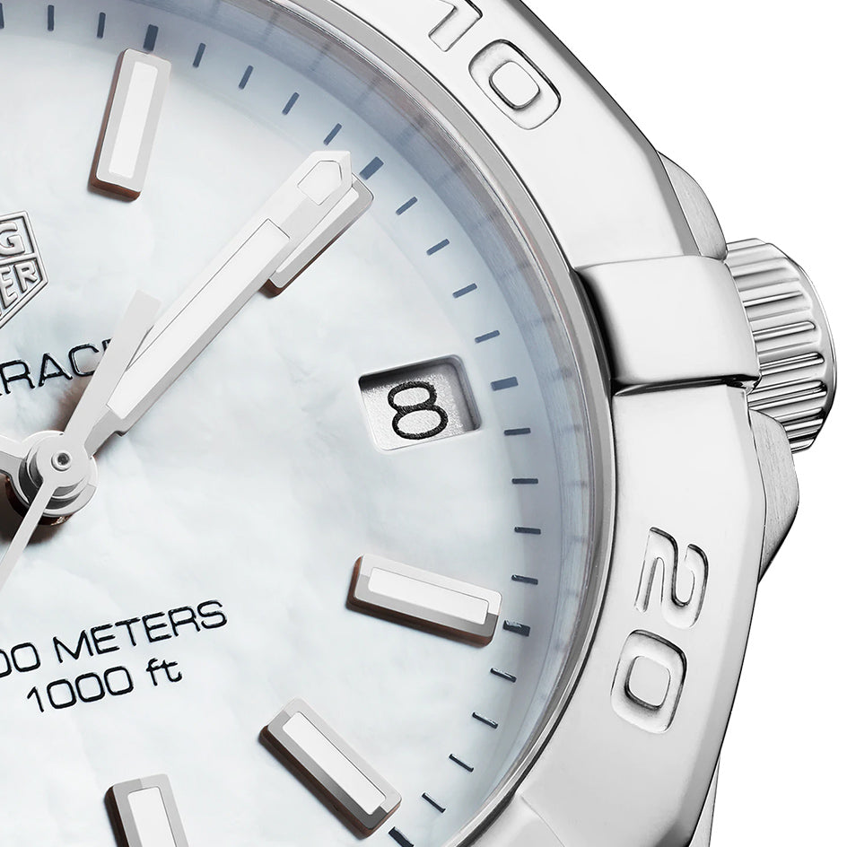  Shop Authentic Tag Heuer Aquaracer White Mother of Pearl Dial Watch for Women - WBD1311.BA0740 - Luxxuri