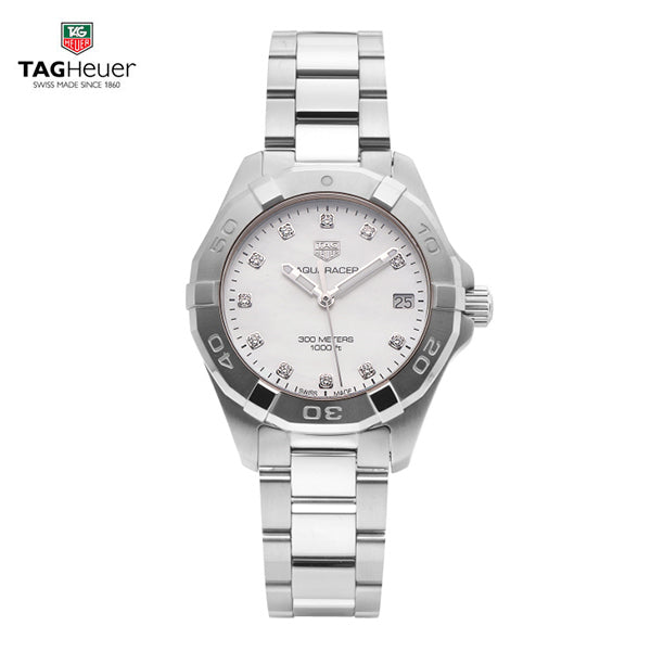 Shop Authentic Tag Heuer Aquaracer White Mother of Pearl Dial Watch for Women - WBD1314.BA0740 - Luxxuri