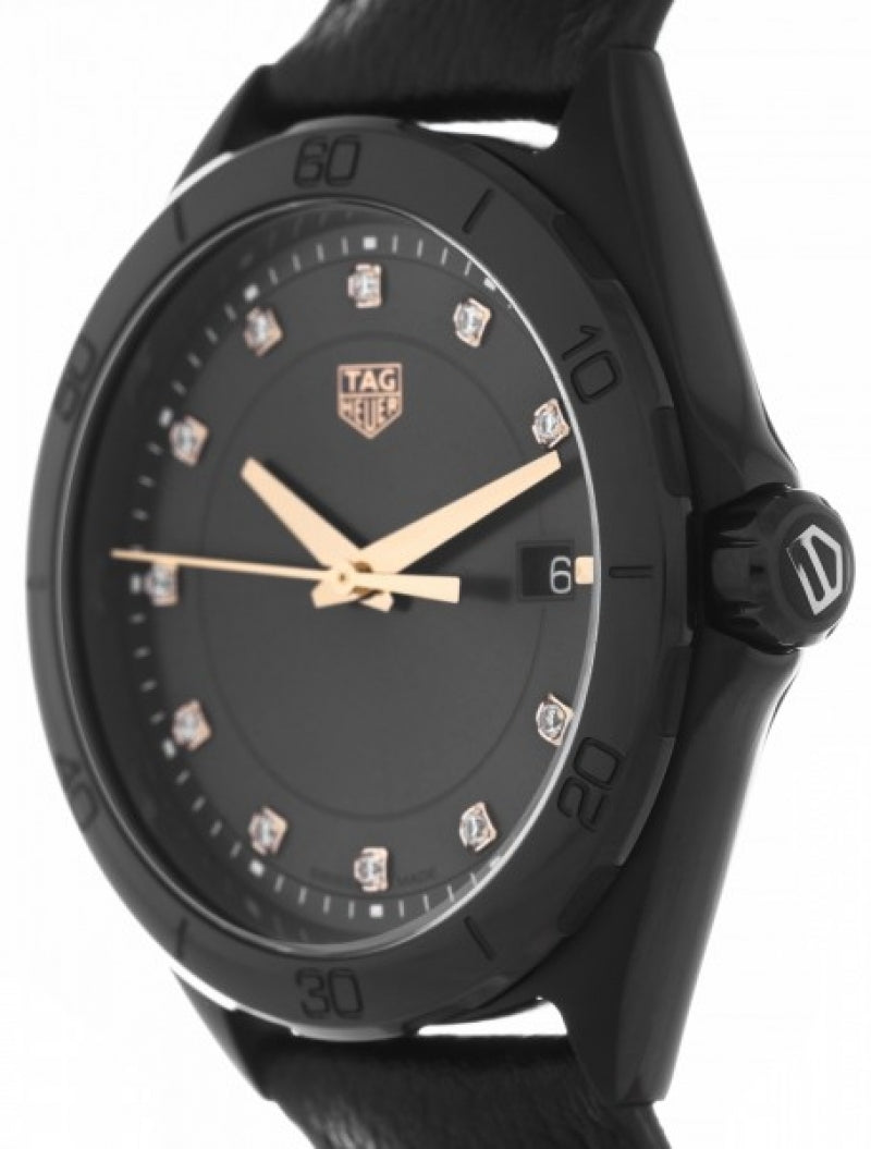  Shop Authentic Tag Heuer Formula 1 Quartz Diamonds Black Dial Black Leather Strap Watch for Women - WBJ1317.FC8230 - Luxxuri
