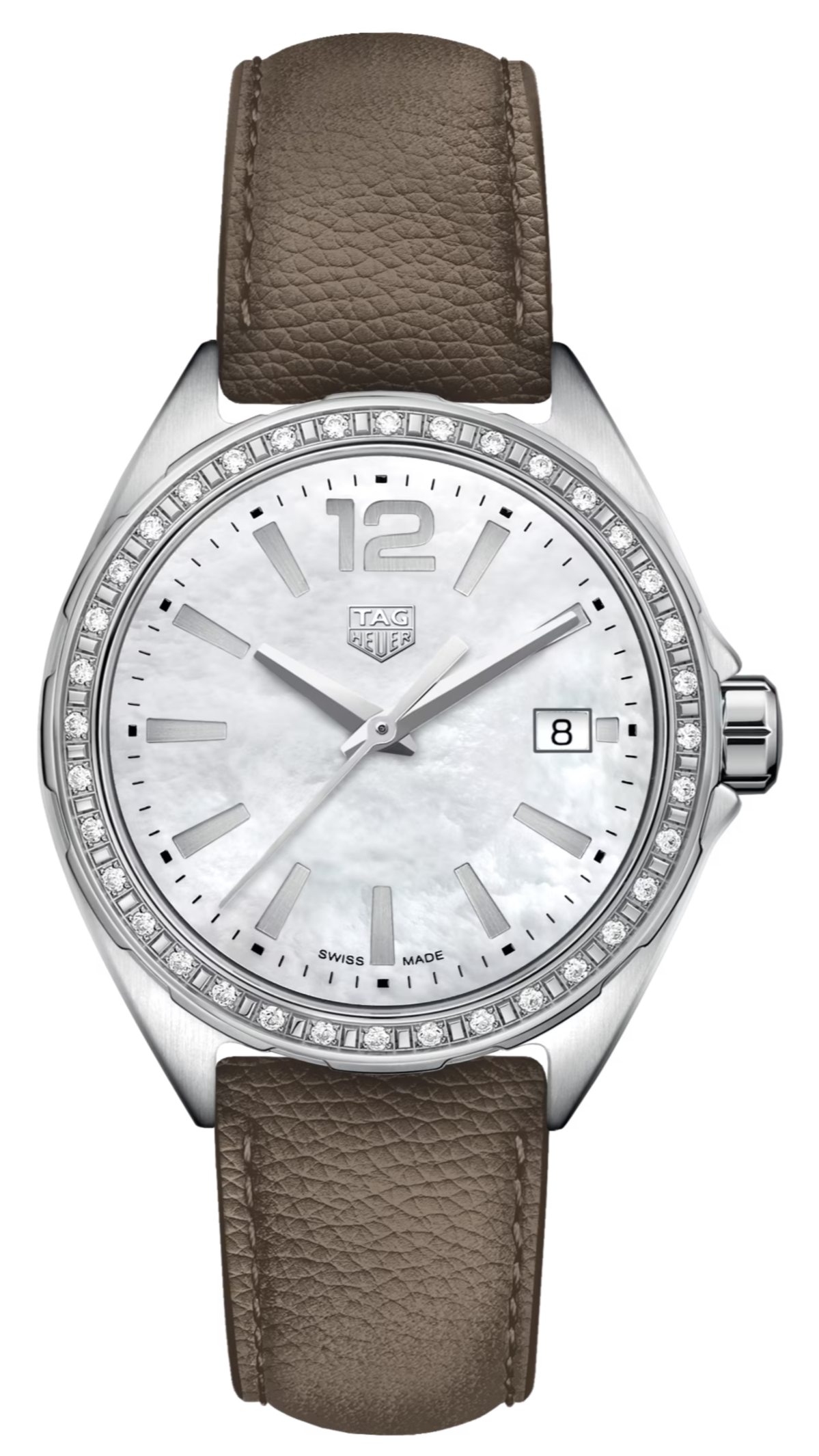  Shop Authentic Tag Heuer Formula 1 Quartz Mother of Pearl Dial Brown Leather Strap Watch for Women - WBJ131A.FC8255 - Luxxuri