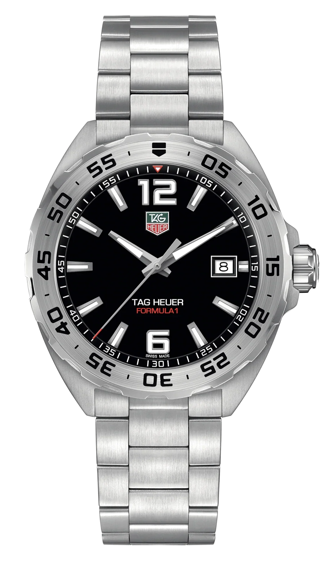  Shop Authentic Tag Heuer Formula 1 Stainless Steel 41mm Black Dial Silver Steel Strap Watch for Men - WAZ1112.BA0875 - Luxxuri