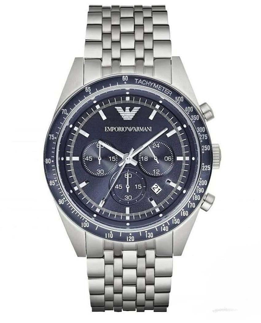  Shop Authentic Emporio Armani Sportivo Chronograph Blue Stainless Steel Watch For Men - AR6072 - Luxxuri