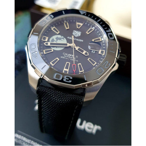  Shop Authentic Tag Heuer Aquaracer Moon Black Dial Watch for Men - WAY201J.FC6370 - Luxxuri