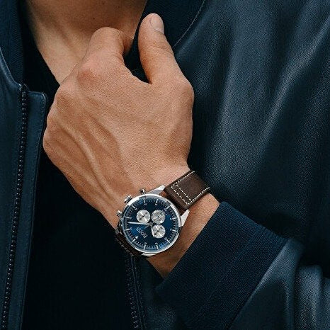  Shop Authentic Hugo Boss Pioneer Chronograph Blue Dial Brown Leather Strap Watch For Men - 1513709 - Luxxuri