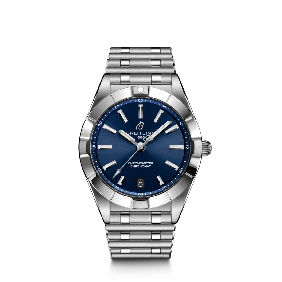 Breitling Chronomat 32 Blue Dial Silver Steel Strap Watch for Women - A77310101C1A1