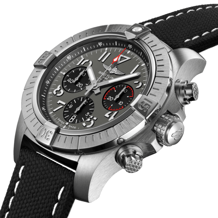 Breitling Avenger B01 Chronograph 45 Anthracite Dial Black Nylon Strap Watch for Men - AB01821A1B1X1