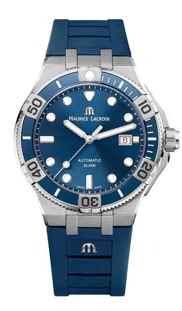  Shop Authentic Maurice Lacroix Aikon Venturer Blue Dial Blue Rubber Strap Watch for Men - AI6058-SS001-430-1 - Luxxuri