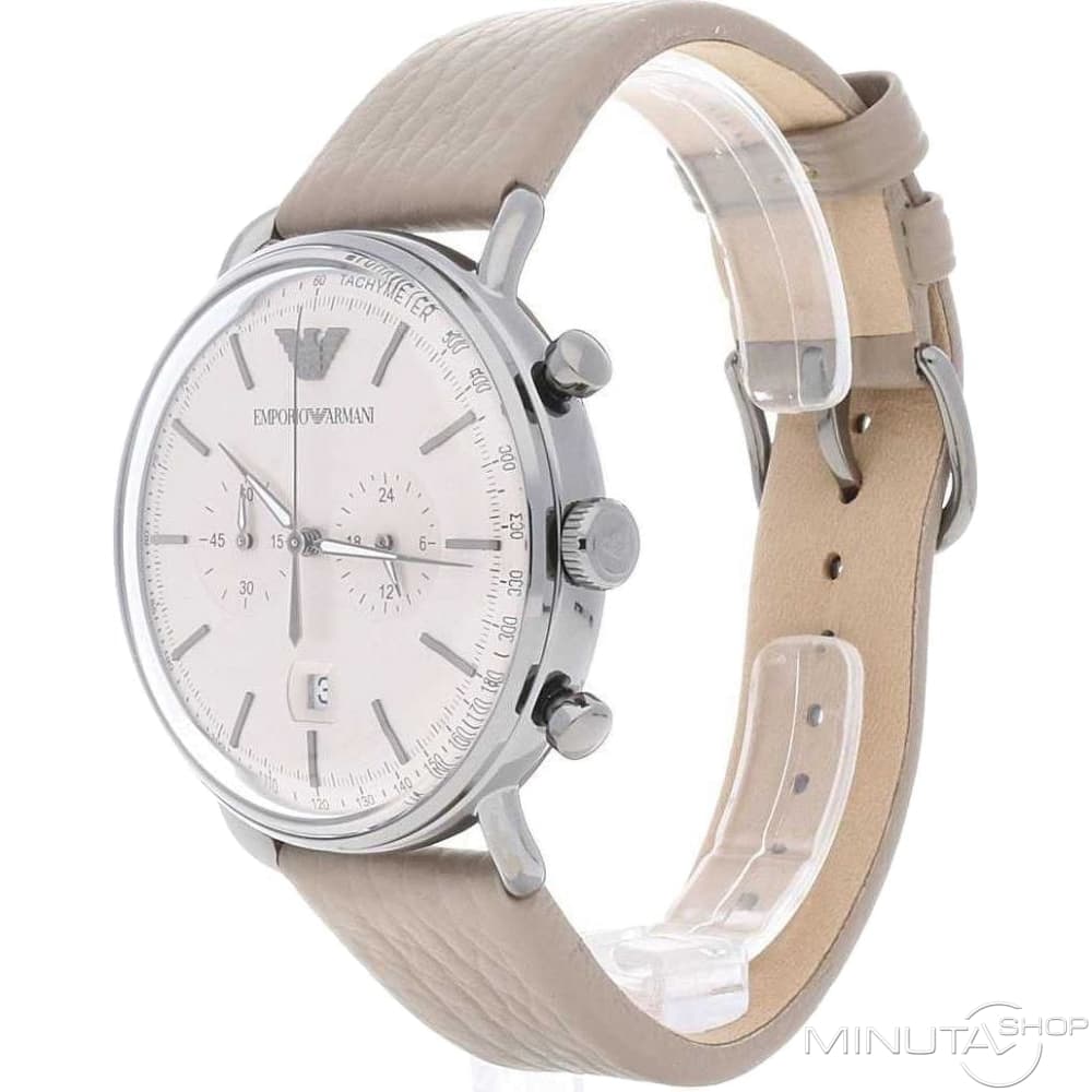  Shop Authentic Emporio Armani Aviator Chronograph Quartz Grey Dial Beige Leather Strap Watch For Men - AR11107 - Luxxuri