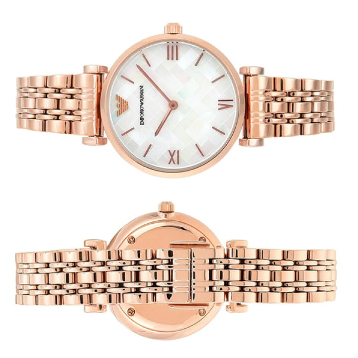  Shop Authentic Emporio Armani Mother of Pearl Dial Rose Gold Steel Strap Watch For Women - AR11110 - Luxxuri