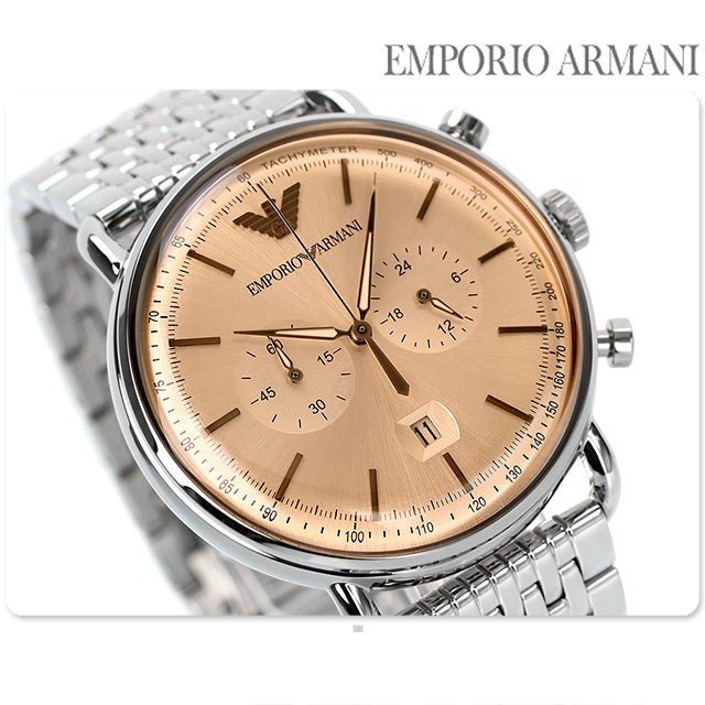  Shop Authentic Emporio Armani Aviator Chronograph Beige Dial Silver Steel Strap Watch For Men - AR11239 - Luxxuri