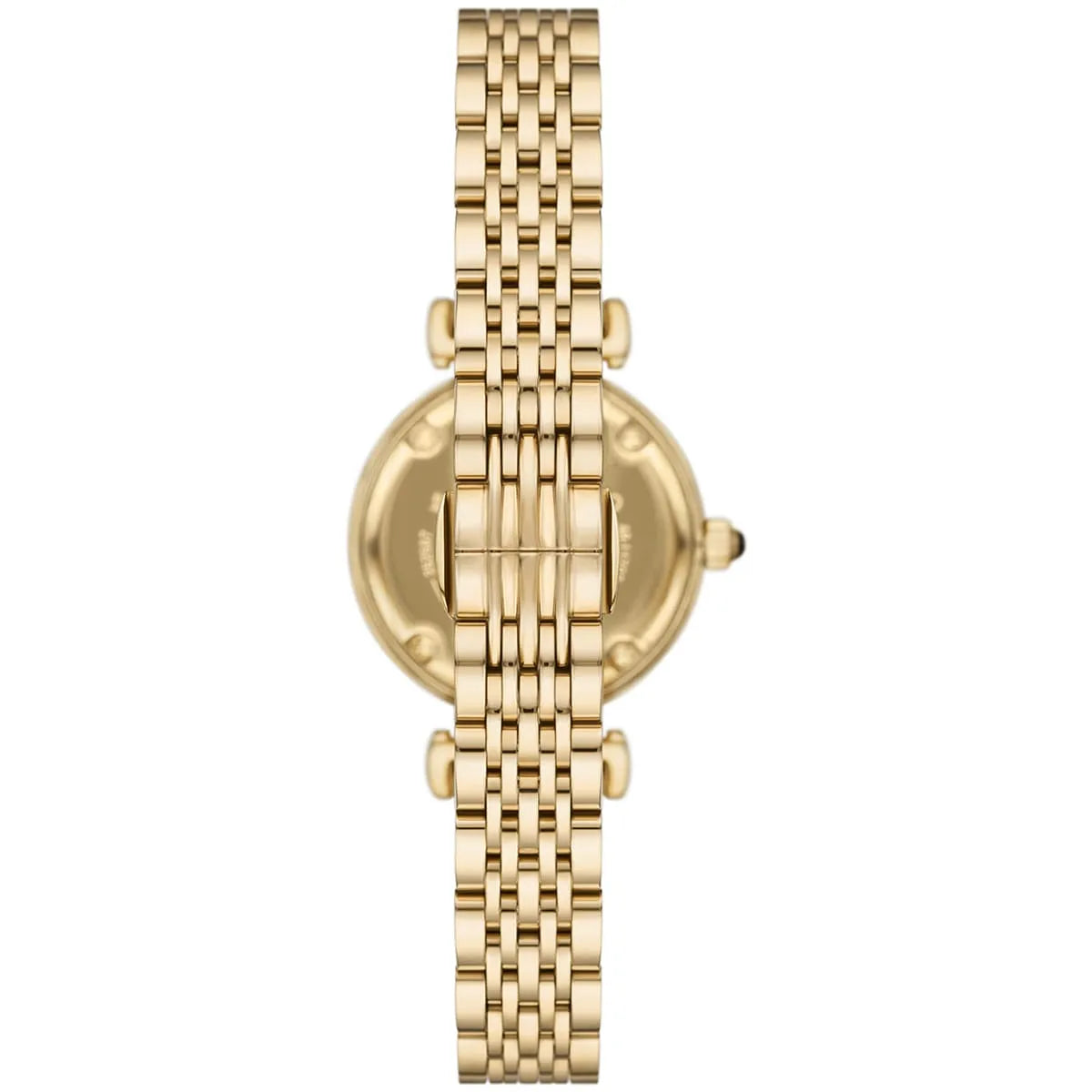 Emporio Armani Gianni T-Bar Brown Dial Gold Steel Strap Watch for Women - AR11703