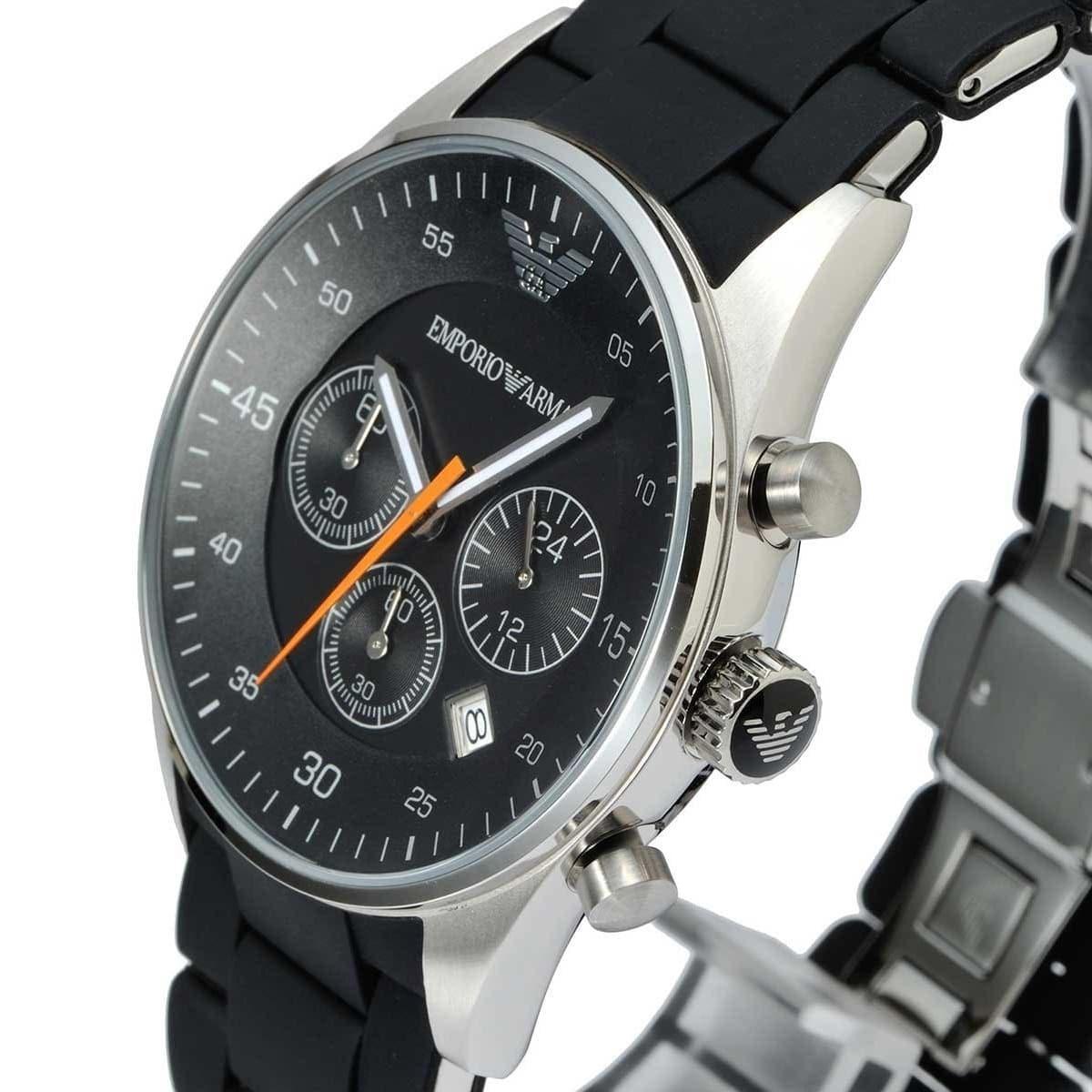  Shop Authentic Emporio Armani Sportivo Chronograph Black Dial Black Strap Watch For Men - AR5858 - Luxxuri