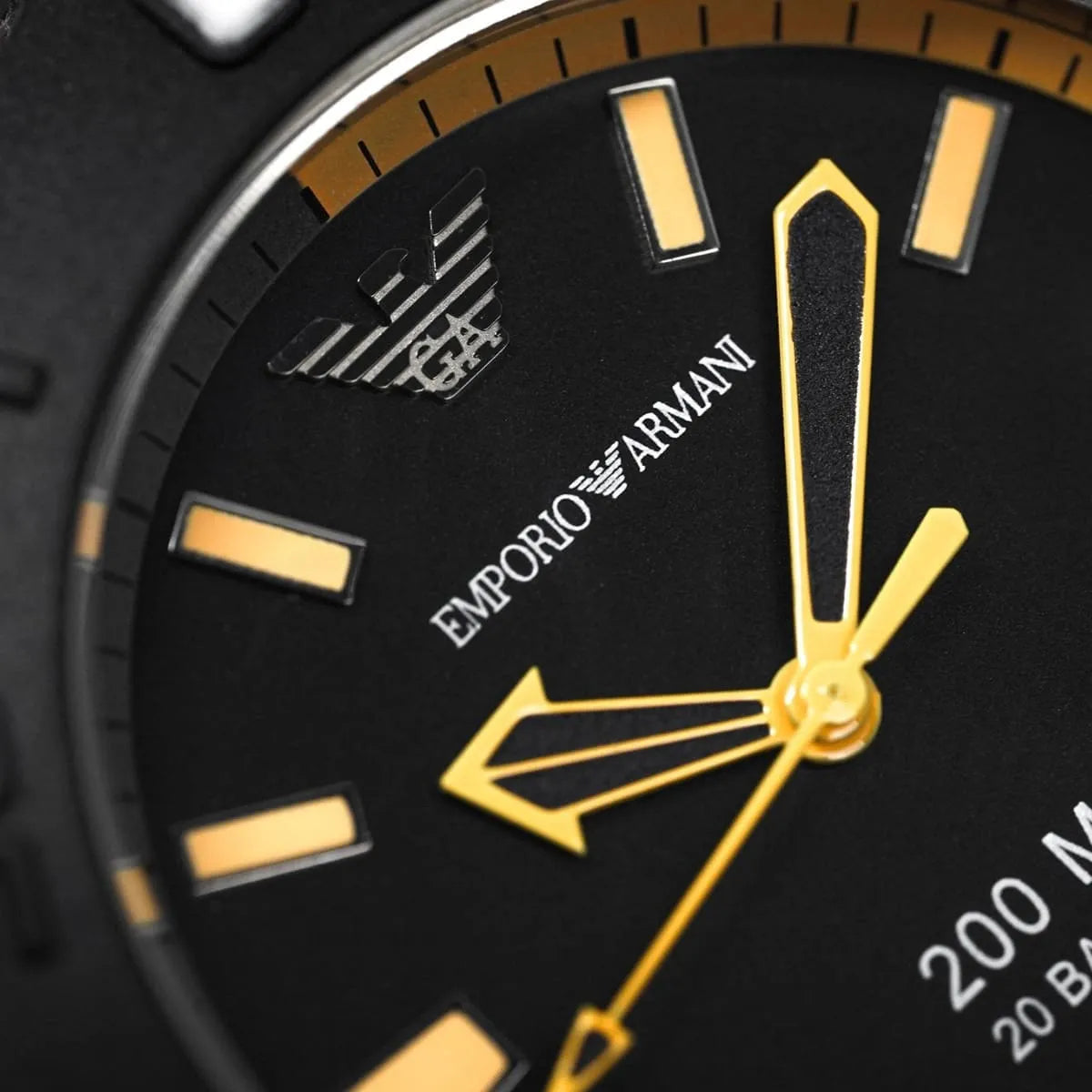  Shop Authentic Emporio Armani Sportivo Quartz Black Dial Black Silicone Strap Watch For Men - AR5969 - Luxxuri