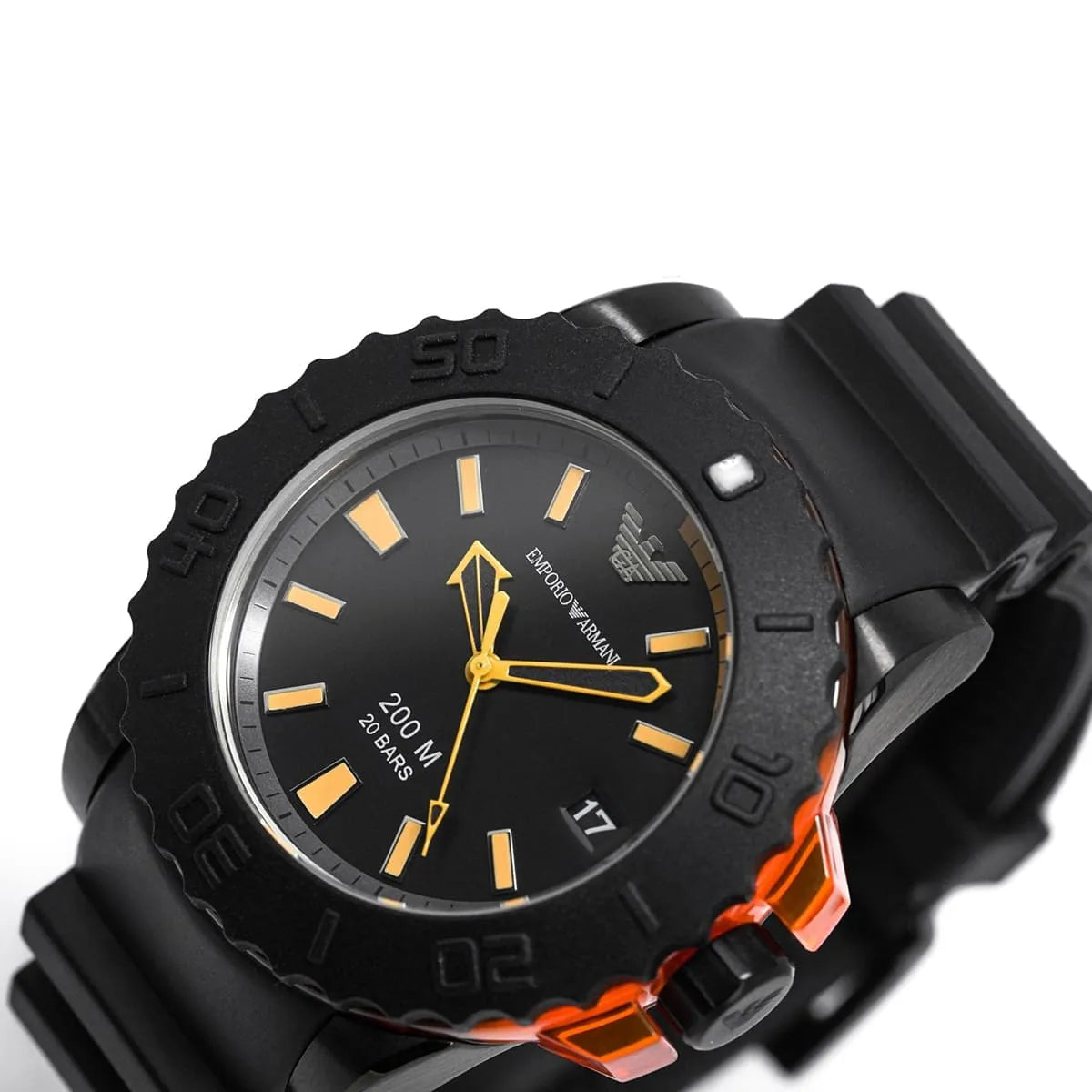  Shop Authentic Emporio Armani Sportivo Quartz Black Dial Black Silicone Strap Watch For Men - AR5969 - Luxxuri