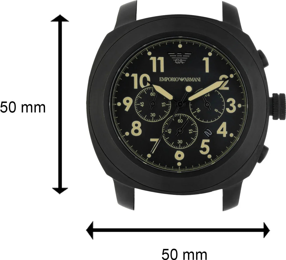 Emporio Armani Sportivo Chronograph Black Dial Black Leather Strap Watch for Men - AR6061