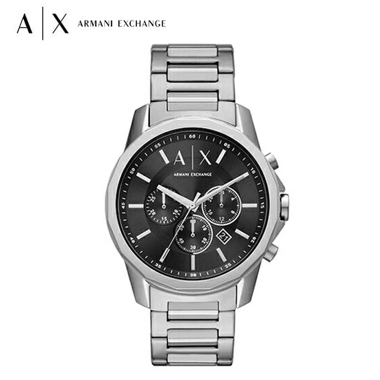  Shop Authentic Armani Exchange Banks Chronograph Black Dial Silver Steel Strap Watch For Men - AX1720 - Luxxuri