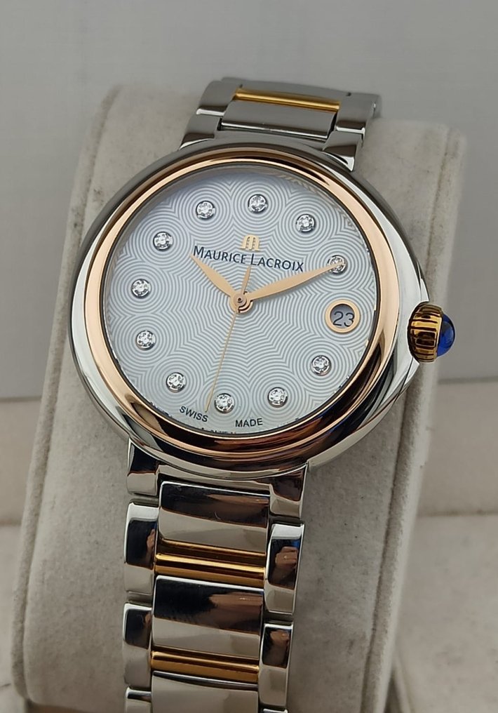  Shop Authentic Maurice Lacroix Fiaba Mother of Pearl Dial Two Tone Steel Strap Watch for Women - FA1007-PVP13-170-1 - Luxxuri