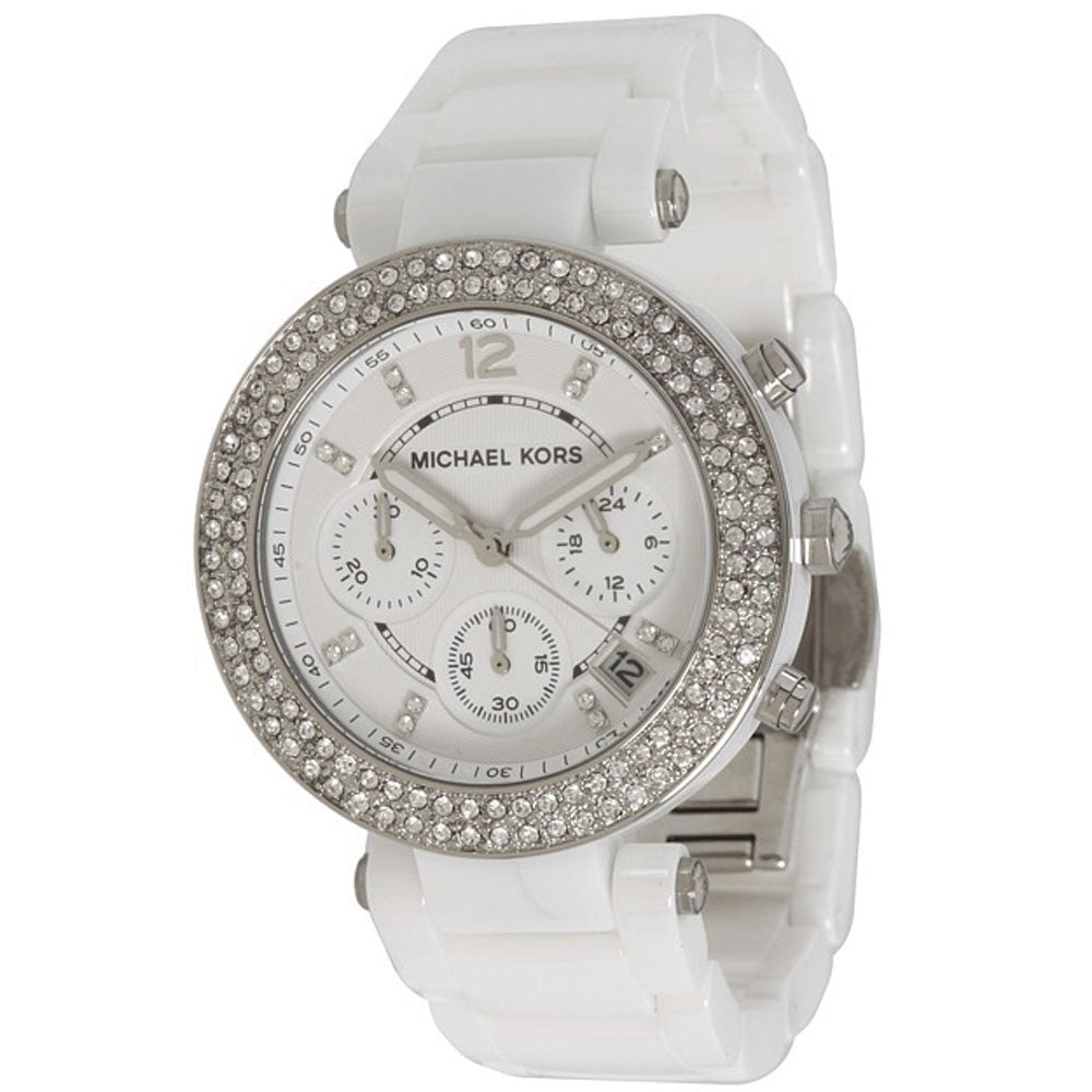  Shop Authentic Michael Kors Parker White Dial White Ceramic Strap Watch for Women - MK5654 - Luxxuri