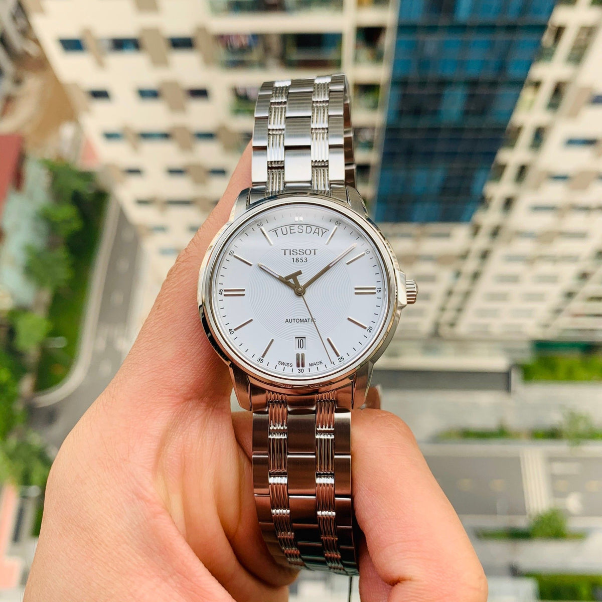  Shop Authentic Tissot T Classic Automatic III Day Date White Dial Silver Steel Strap Watch for Men - T065.930.11.031.00 - Luxxuri