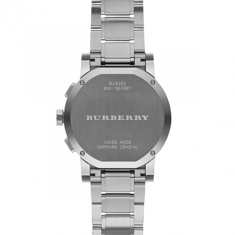  Shop Authentic Burberry The City Chronograph Silver Dial Silver Steel Strap Watch for Men - BU9350 - Luxxuri