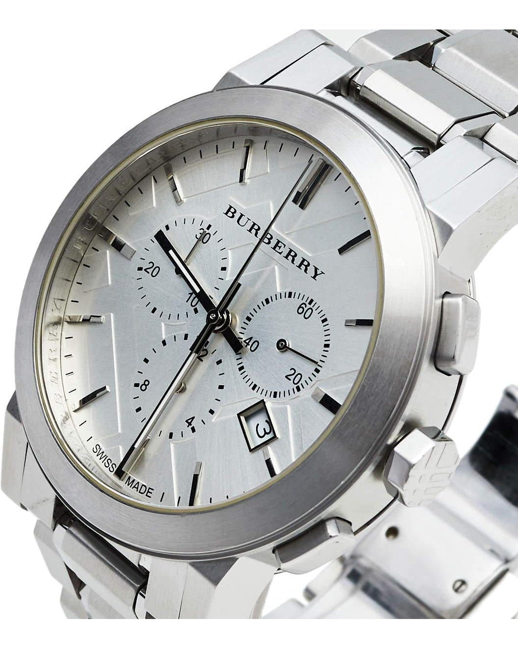  Shop Authentic Burberry The City Chronograph Silver Dial Silver Steel Strap Watch for Men - BU9350 - Luxxuri