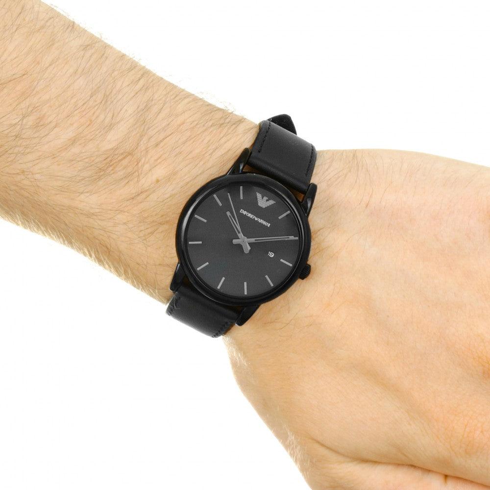  Shop Authentic Emporio Armani Classic Black Dial Black Leather Strap Watch For Men - AR1732 - Luxxuri