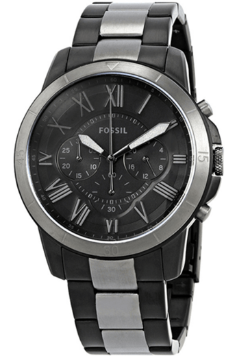 Shop Authentic Fossil Grant Chronograph Black Dial Two Tone Steel Strap Watch for Men - FS5269 - Luxxuri