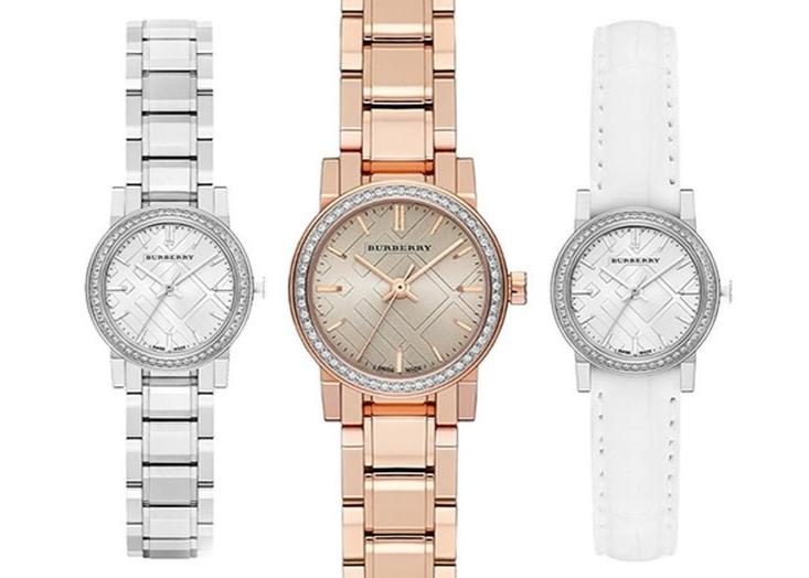  Shop Authentic Burberry The City Diamonds Silver Dial White Leather Strap Watch for Women - BU9221 - Luxxuri