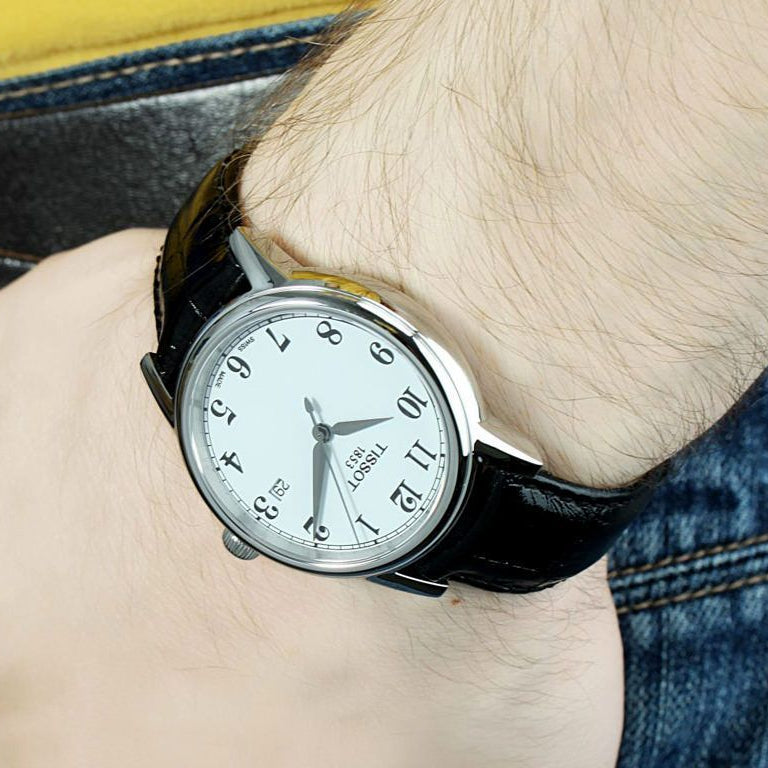  Shop Authentic Tissot T Classic Carson White Dial Black Leather Strap Watch for Men - T085.410.16.013.00 - Luxxuri