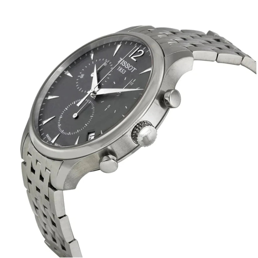  Shop Authentic Tissot T Classic Tradition Chronograph Black Dial Silver Steel Strap Watch For Men - T063.617.11.057.00 - Luxxuri