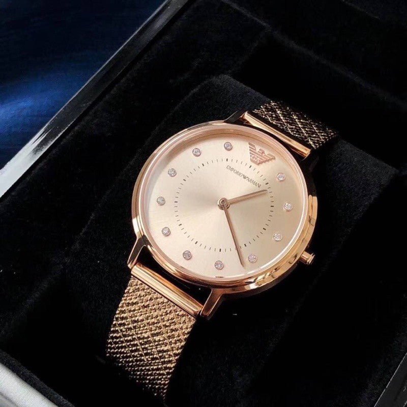  Shop Authentic Emporio Armani Kappa Pink Dial Pink Mesh Bracelet Watch For Women - AR11129 - Luxxuri