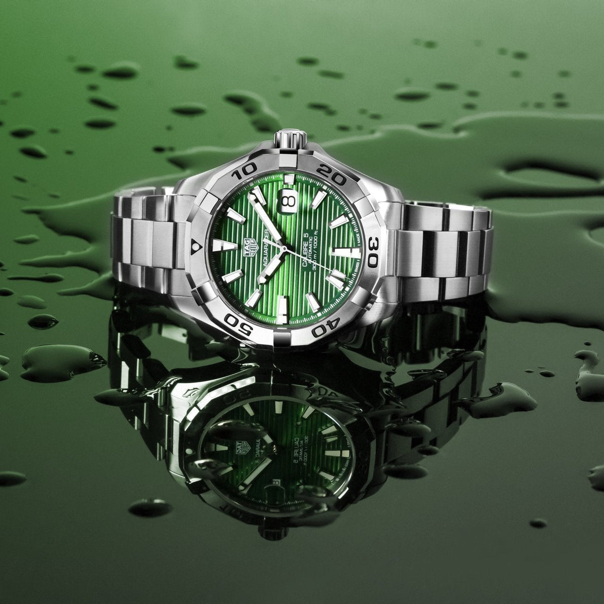  Shop Authentic Tag Heuer Aquaracer Diamonds Emerald Green Dial Watch for Women - WBD1316.BA0740 - Luxxuri