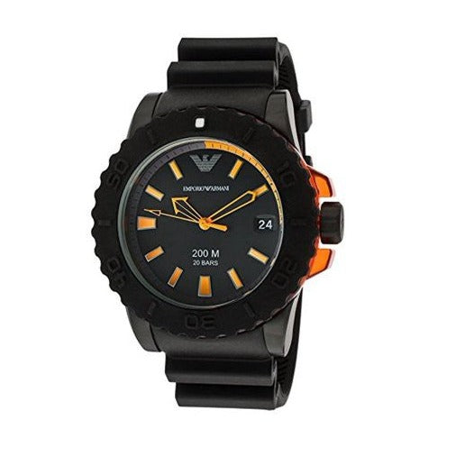  Shop Authentic Emporio Armani Sportivo Quartz Black Dial Black Silicone Strap Watch For Men - AR5969 - Luxxuri