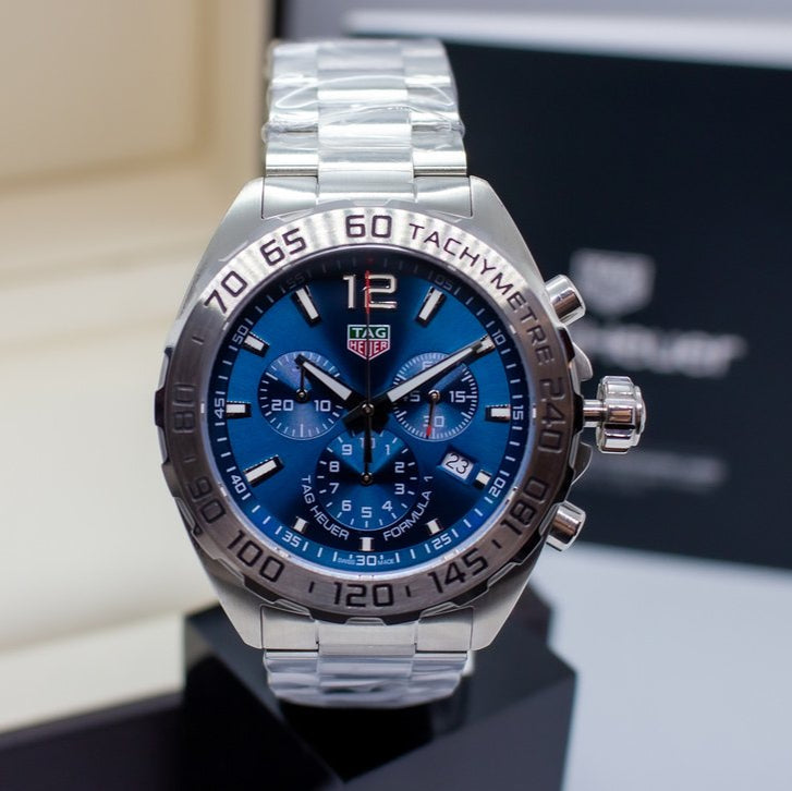  Shop Authentic Tag Heuer Formula 1 Chronograph Blue Dial Silver Steel Strap Watch for Men - CAZ101K.BA0842 - Luxxuri