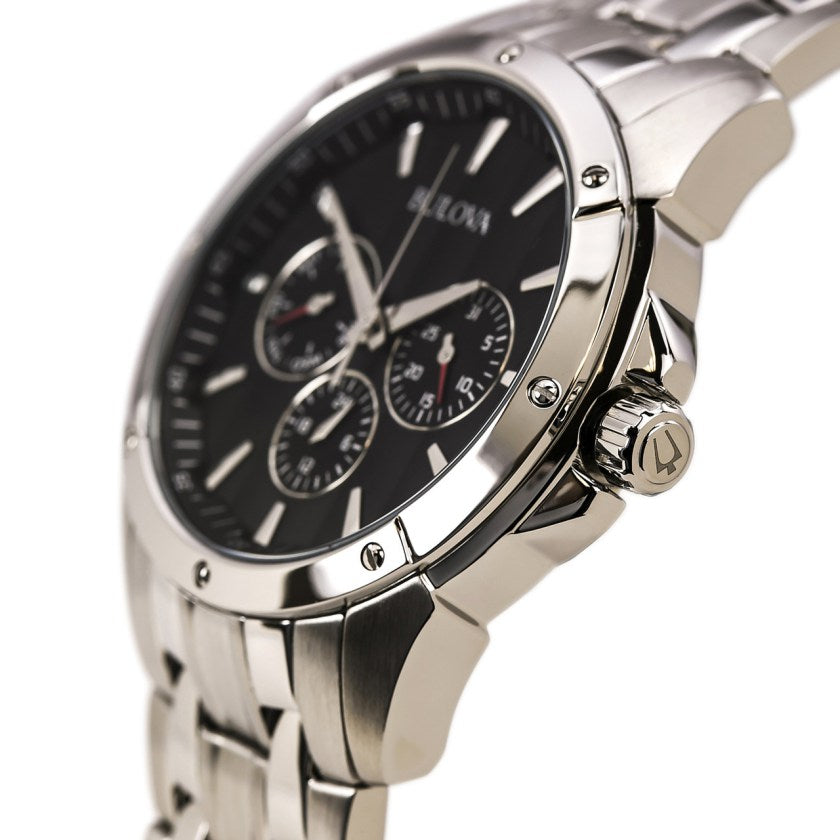  Shop Authentic Bulova Classic Collection Black Dial Silver Steel Strap Watch for Men - 96K107 - Luxxuri