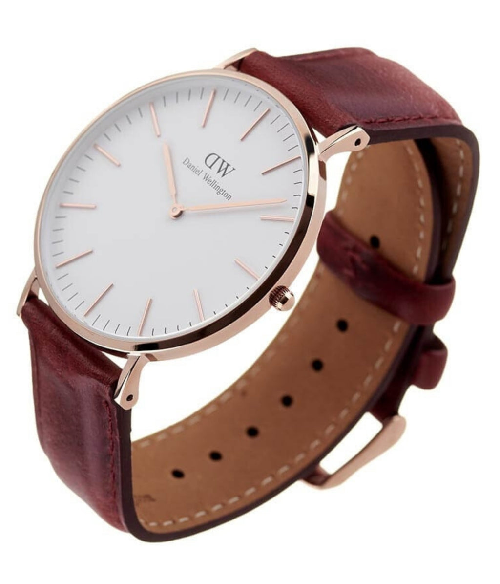  Shop Authentic Daniel Wellington Classic Suffolk White Dial Brown Leather Strap Watch For Women - DW00100120 - Luxxuri