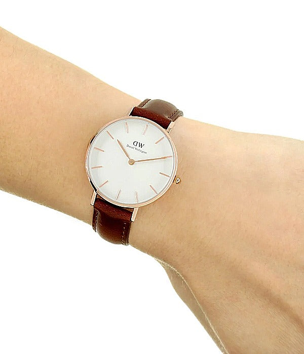  Shop Authentic Daniel Wellington Petite St Mawes White Dial Brown Leather Strap Watch For Women - DW00100175 - Luxxuri