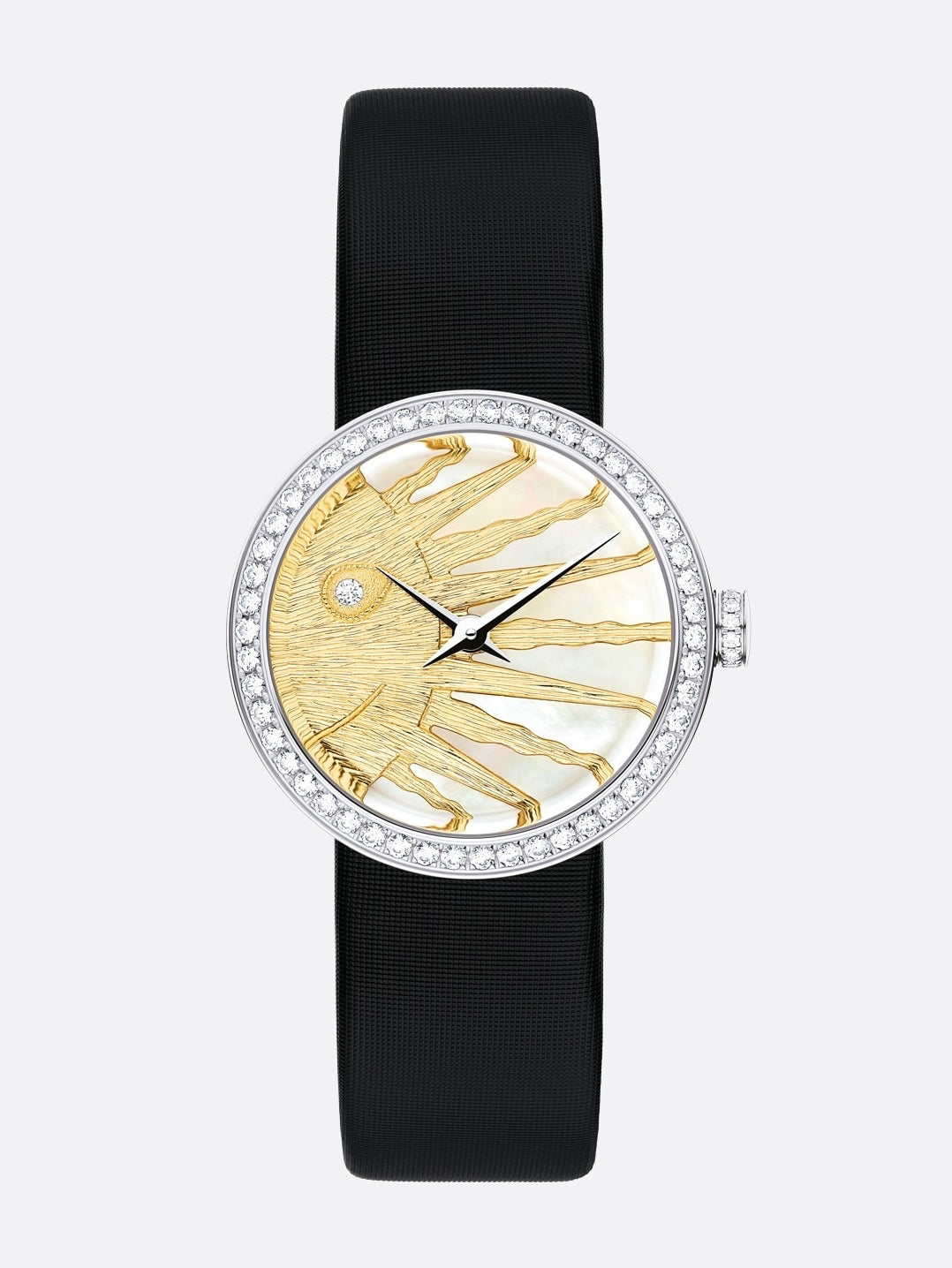  Shop Authentic Dior La D De Dior Dior Rose Céleste Diamonds Mother of Pearl Dial Black Leather Strap Watch for Women - CD04711X1001 0000 - Luxxuri