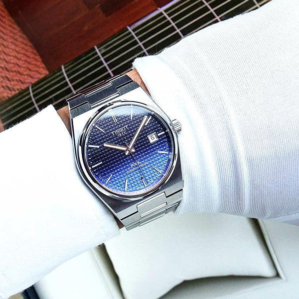  Shop Authentic Tissot Powermatic 80 Automatic Gradient Blue Dial Silver Steel Strap Watch for Men - T137.407.11.051.01 - Luxxuri