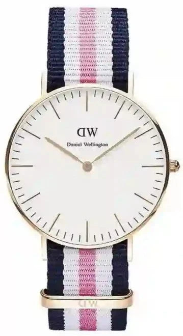  Shop Authentic Daniel Wellington Classic South Hampton White Dial Two Tone Nylon Strap Watch For Women - DW00100034 - Luxxuri