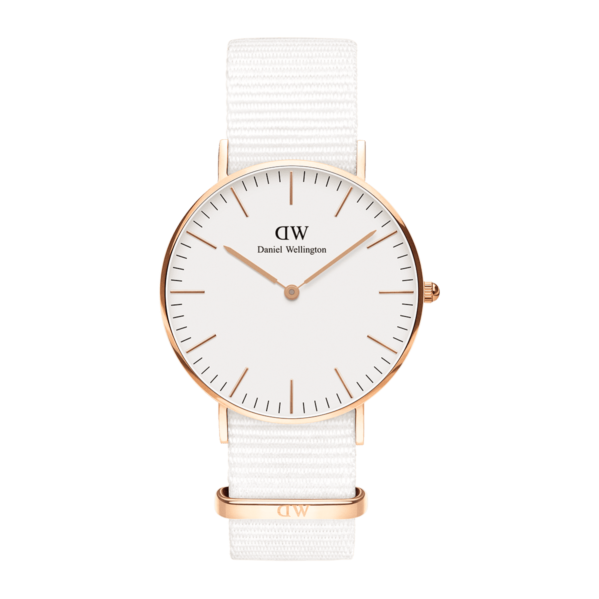  Shop Authentic Daniel Wellington Classic Dover White Dial White Nylon Strap Watch For Women - DW00100309 - Luxxuri