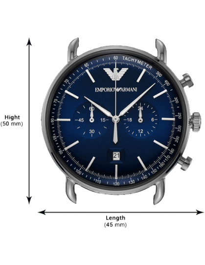  Shop Authentic Emporio Armani Aviator Chronograph Blue Dial Silver Steel Strap Watch For Men - AR11238 - Luxxuri