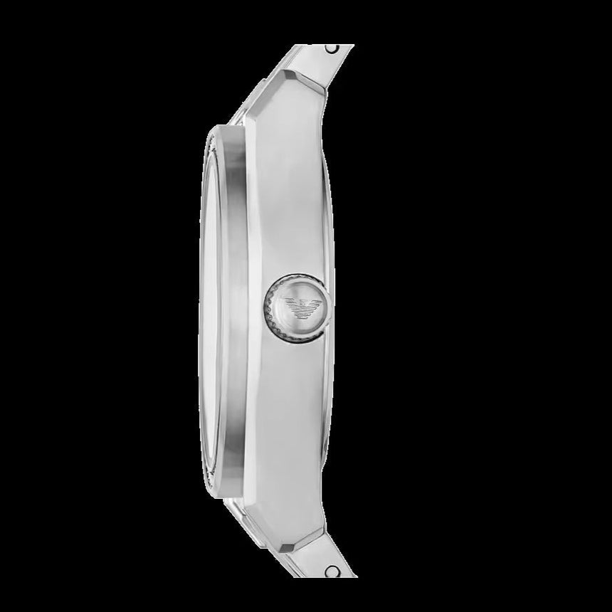 Emporio Armani Federica Three-Hand Date Blue Dial Silver Steel Strap Watch For Women - AR11593